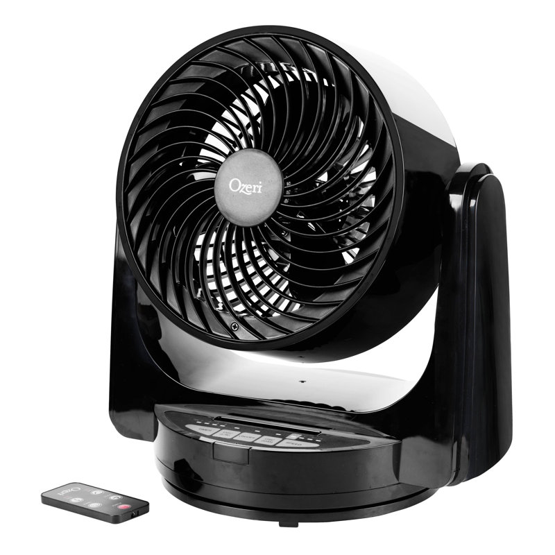Brezza III Dual Oscillating 10" High Velocity Desk Fan, Grey/Black