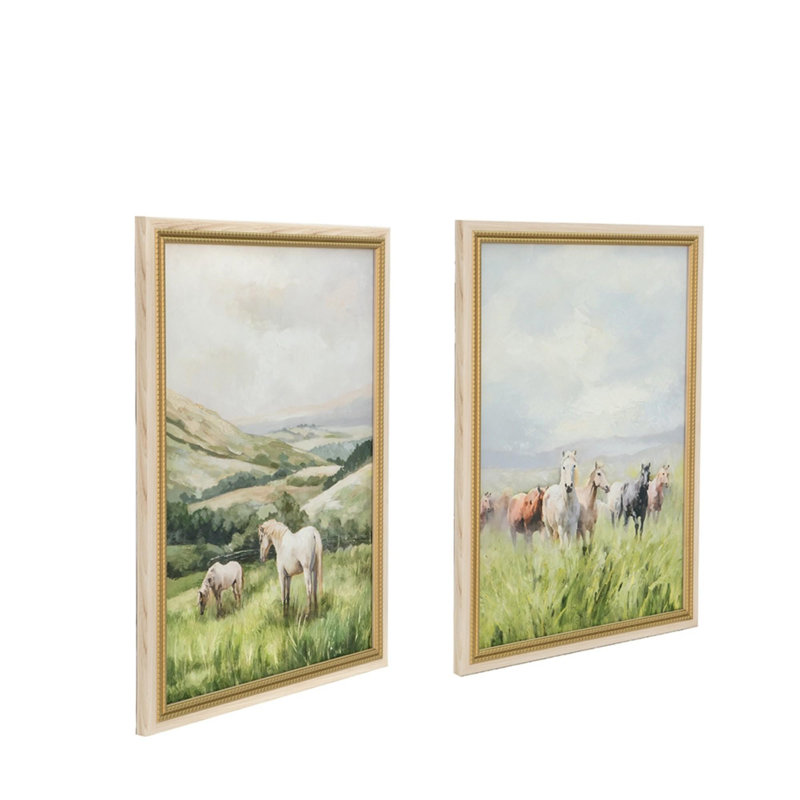 Impressions sur toile multicolores avec motifs de chevaux coordonnés