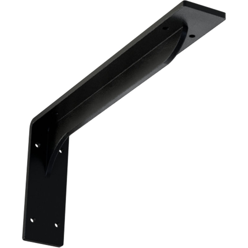 2"W x 14"D x 5 1/4"H Embrey Steel Bracket, Powder Coated Black, 5.25" H x 2" W x 14" D, Powder Coated Black