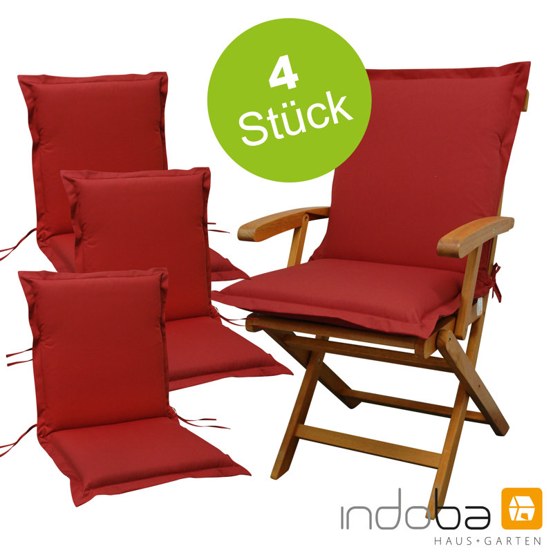 Afrin Dining Chair Cushion, 9 cm H x 50 cm W x 100 cm D, Red