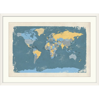 " Retro Political Map Of The World " by Michael Tompsett
