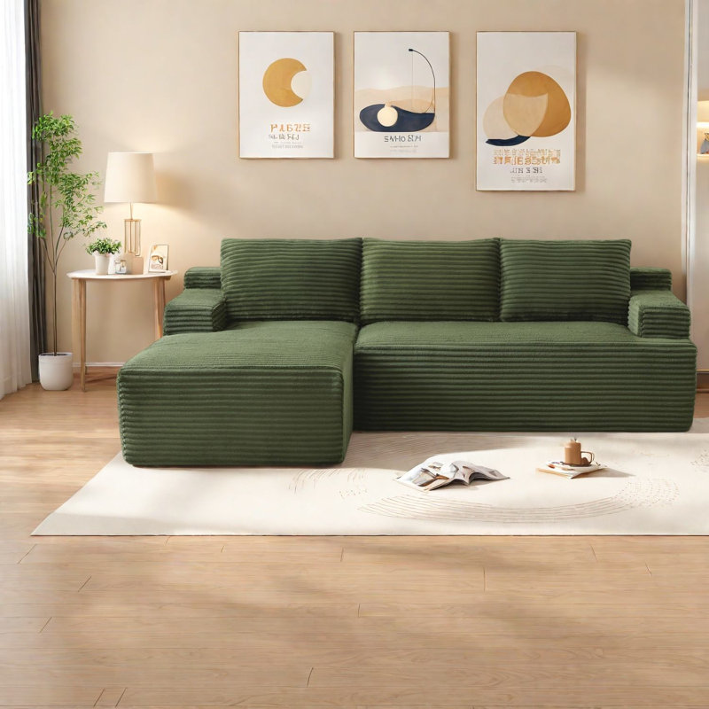 Canapés modulaires confortables en velours côtelé, sans assemblage, style moderne pour le salon