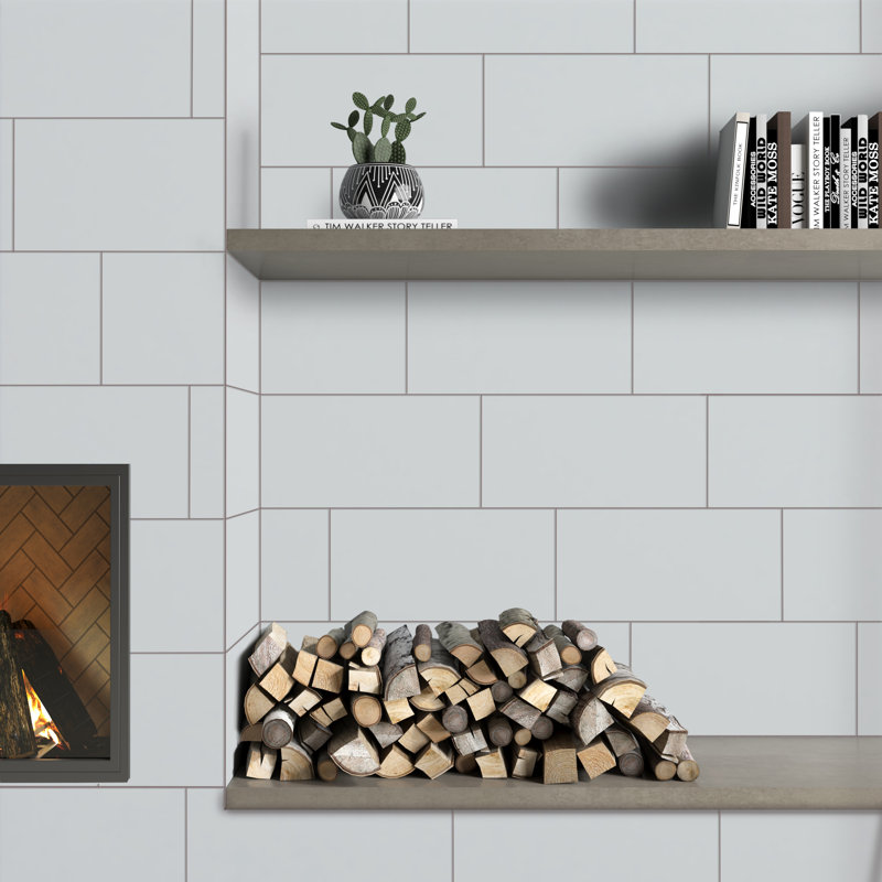 True Story 12'' W x 24'' L Porcelain Throughbody Singular Tile, Light Gray