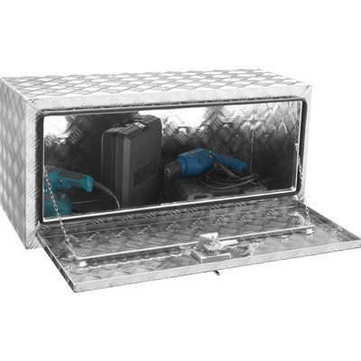Aluminum Truck Box, 36"14"16", Lock And Keys, Waterproof, Suitable For Trailers Heavy Duty Diamond Plate Tool Aluminum, T - Handle Latch, Keeps Items Secure