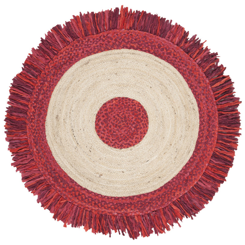 Abhay Hand Woven Jute, Cotton Rug, Round 6'