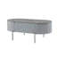 Table basse yukino gris ultrabrillant et finition chromée