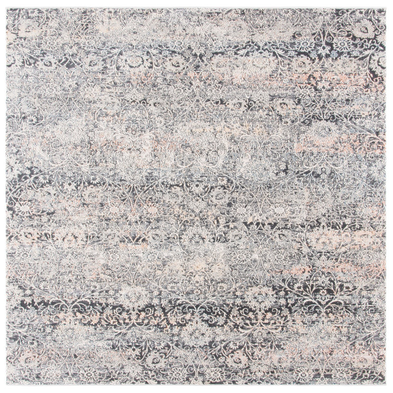 Willena Performance Floral Rug, Square 5'3"