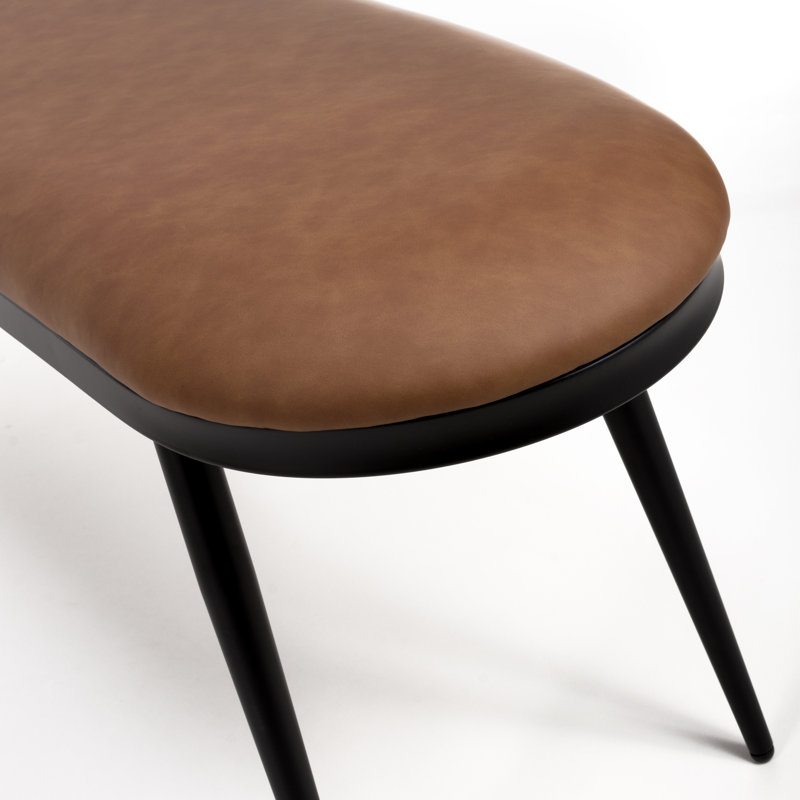 Destry Faux Leather Upholstered Bench, Brown