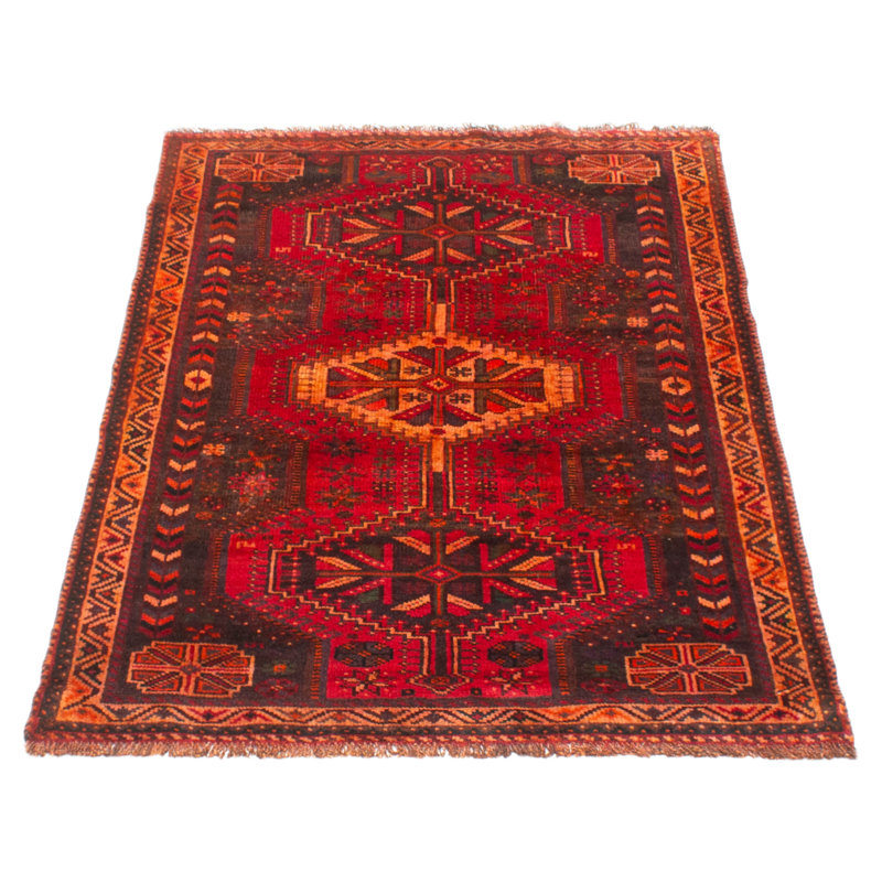 Tapis rouge unique fait à la main de conception unique 3 pi 7 po x 5 pi 4 po Antalya