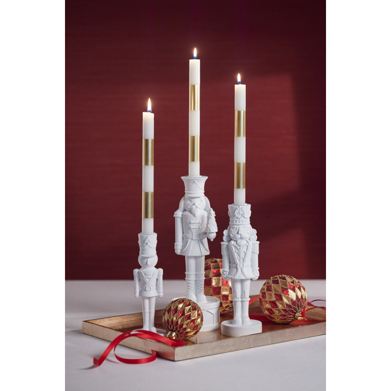 Clairmont Resin Tabletop Canldlestick, 10" H x 3" W x 3" D