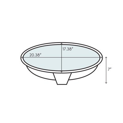 Lavabo de salle de bain ovale encastré en céramique avec trop-plein Aqualyn