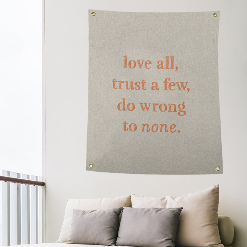 Tapisserie de polyester, pas de citation erronée, H 80 po x l 59 po, Blanc / Orange