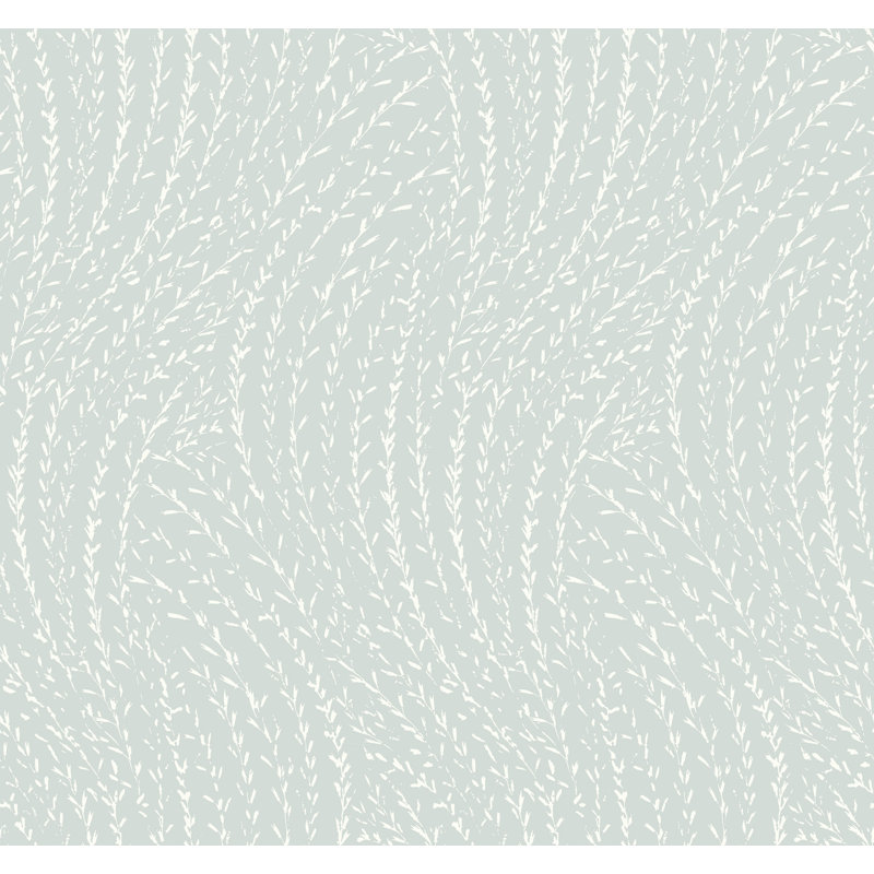 Papier peint botanique bleu clair Willow Song, Bleu clair