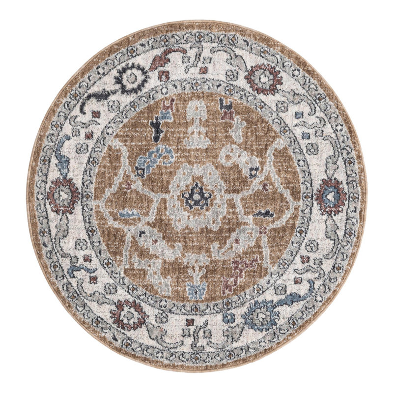 Erica Floral Indoor Rug, Round 3'3"