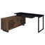 Bureau de direction en L avec crédence de rangement l 60 x P 60 en noyer brun et noir