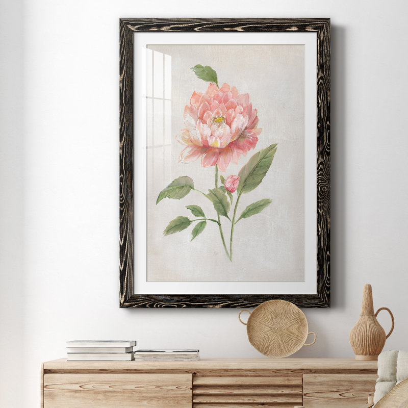 Grandiflora III - Peinture encadrée, Cadre noir, H 37,5 po x l 27,5 po x P 1,5 po