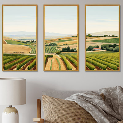 Vineyard Scenery Landscape Beauty II - ensemble d'art mural sur toile Vineyard