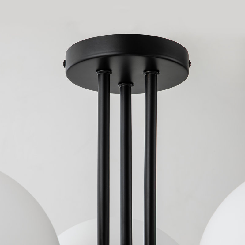 Plafonnier semi-encastré moderne Spoutnik 22 lumières 3 lumières Kaynen, Noir et or, Blanc