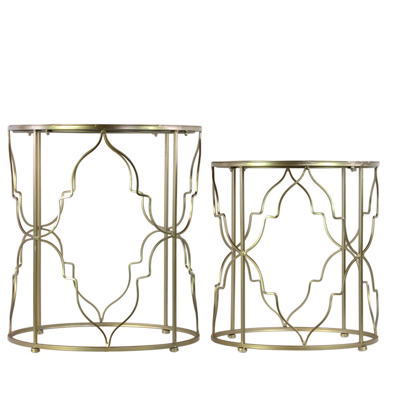 Ensemble de 2 tables emboîtables en métal Haddington