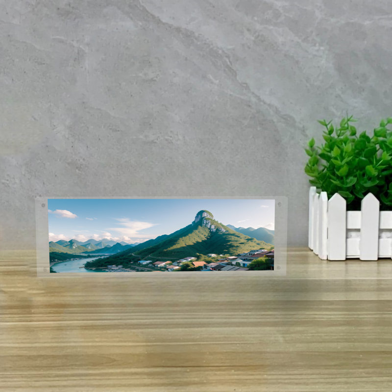 Fixturedisplays® 12.25 X 3.5" Clear Acrylic Sign Holder Picture Frame Film Strip Display Name Tag Placement, With Lighted LED Backlit Panel, 0.54" Thick 18610+18612