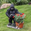 Charmante sculpture de jardin de chimpanzé avec jardinière intégrée, décoration extérieure unique et fantaisiste pour les pelouses et les cours