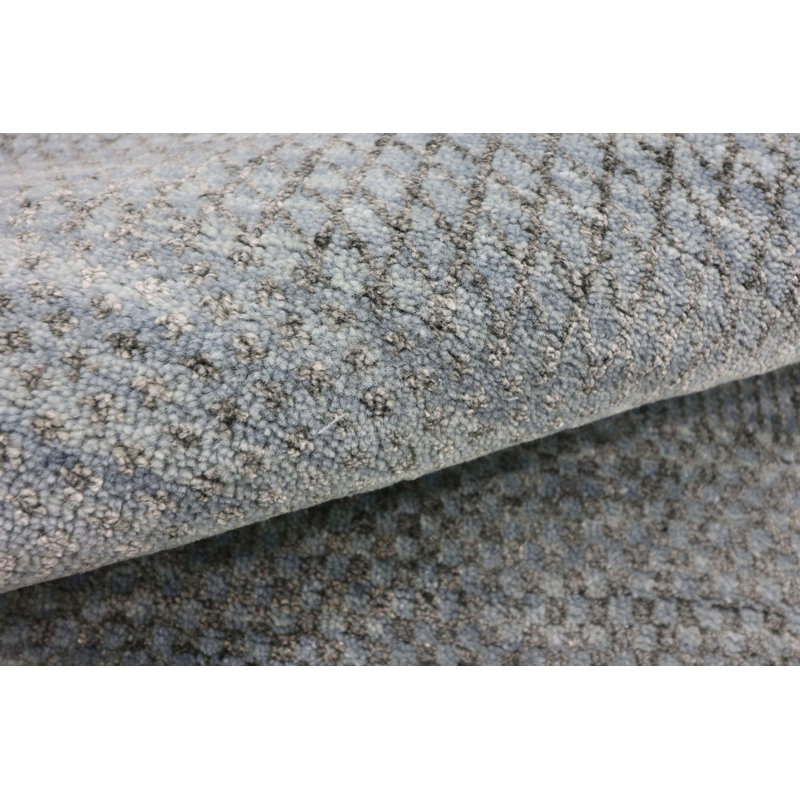 Hand-Knotted High-Quality Dark Gray Runner, Runner 2'8" x 11'7"