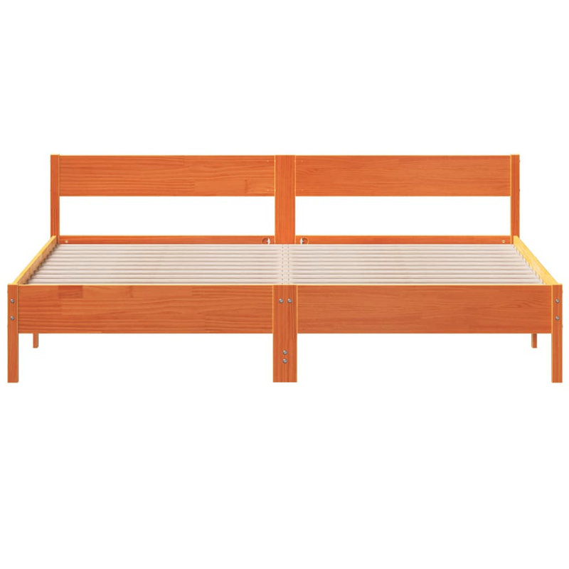 Nenita Solid Wood Bed, Wax Brown, UK Super King - DE 180 x 200 cm