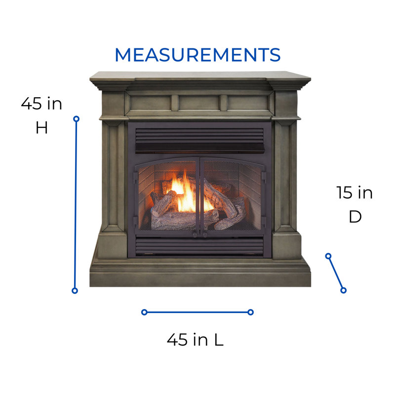 Duluth Forge Dual Fuel Ventless Gas Fireplace With Mantel, Yes, Gray