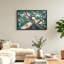 Tableau sur toile représentant des branches d'arbre arc-en-ciel multicolores et des feuilles vertes-1518757151