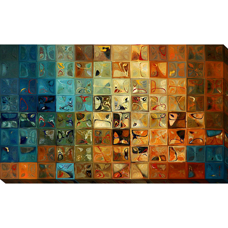 « modern tile art #11, 2009 », reproduction d’impression sur toile, H 18 po x l 30 po x P 1 po, Toile tendue