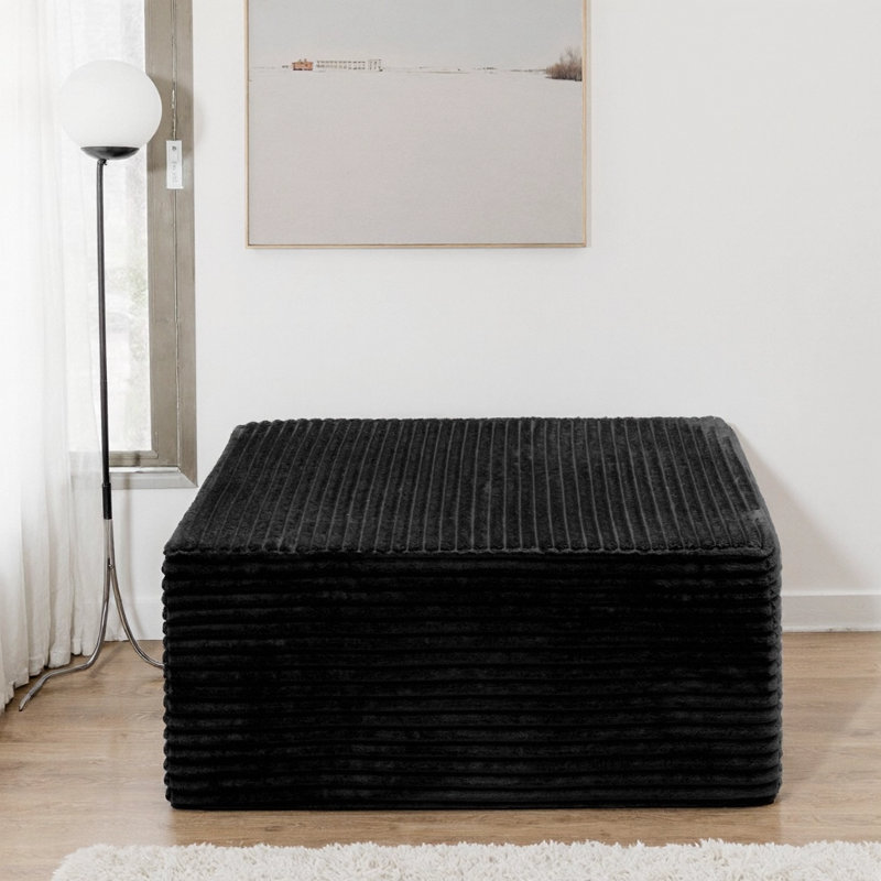 Canapé modulaire Koli Compenont, velours côtelé gris Koli, Noir