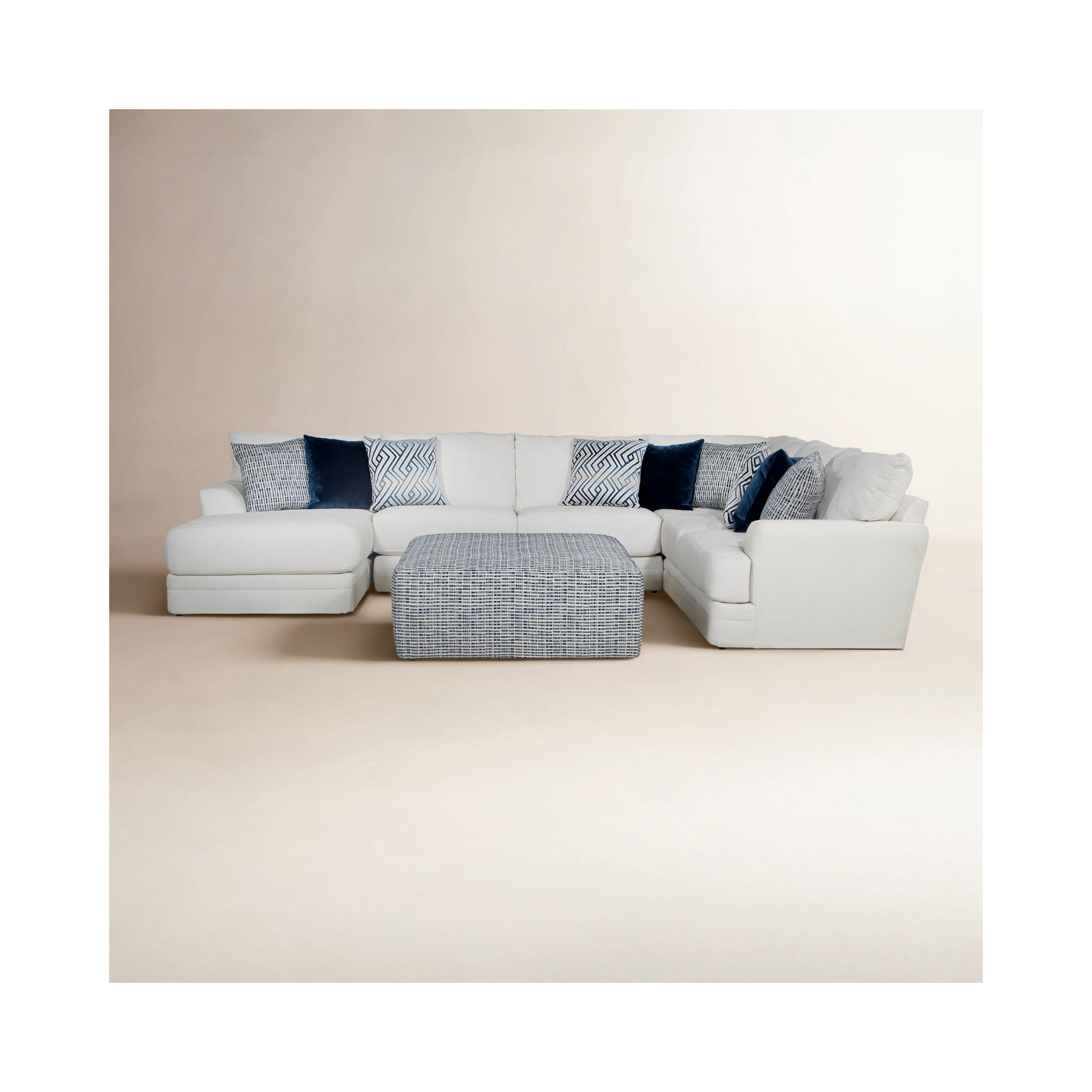 Mazekine Modular Upholstered U-Sectional, Right Hand Facing
