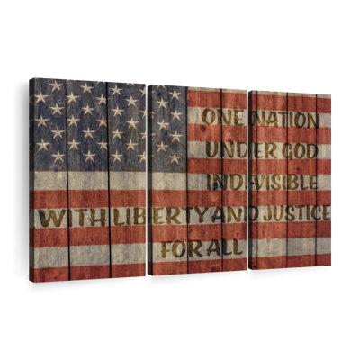 " US Flag Pledge Of Allegiance " 3 - Pieces