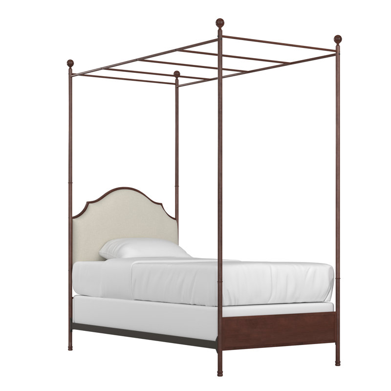 Marinez Upholstered Canopy Bed, Twin