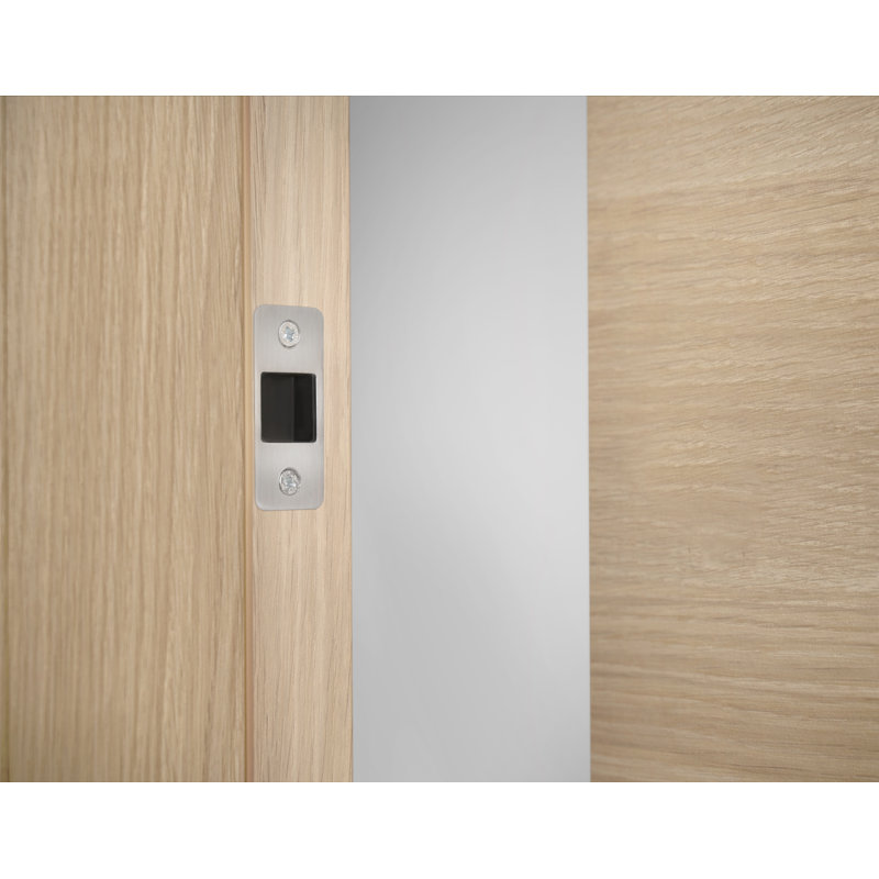 Porte intérieure pré-suspendue en chêne blanc Urban Liso de finition italienne, 30 po x 80 po, Gauche