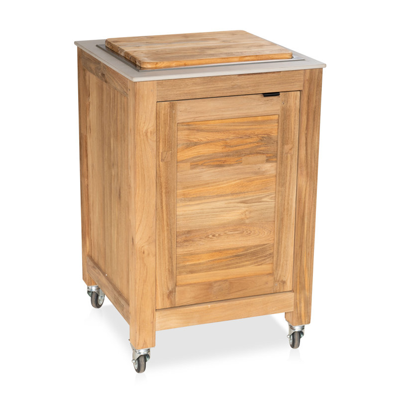 Armoire supérieure en céramique avec lavabo sur roulettes Fresco - Taupe