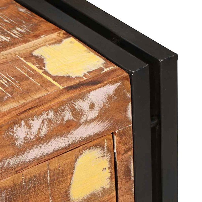 Solid Wood Accent Cabinet, Brown/Green/Pink