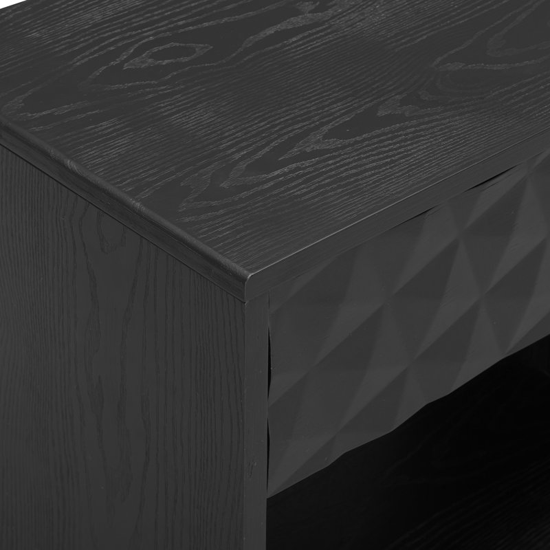  Table de chevet Sapa, Noir brûlé