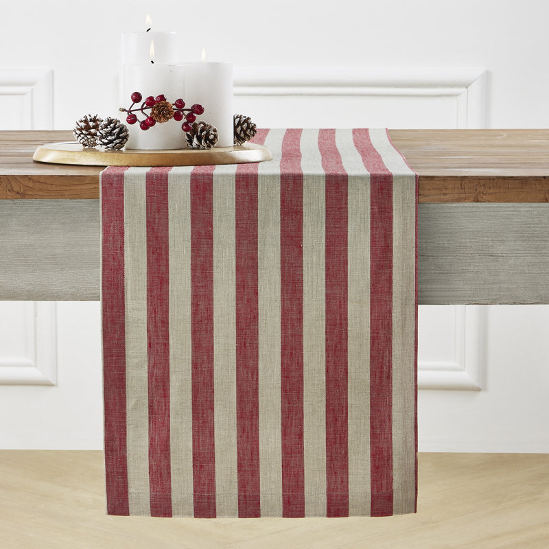 Linen Table Runners, 48" x 14", Avocado/Natural