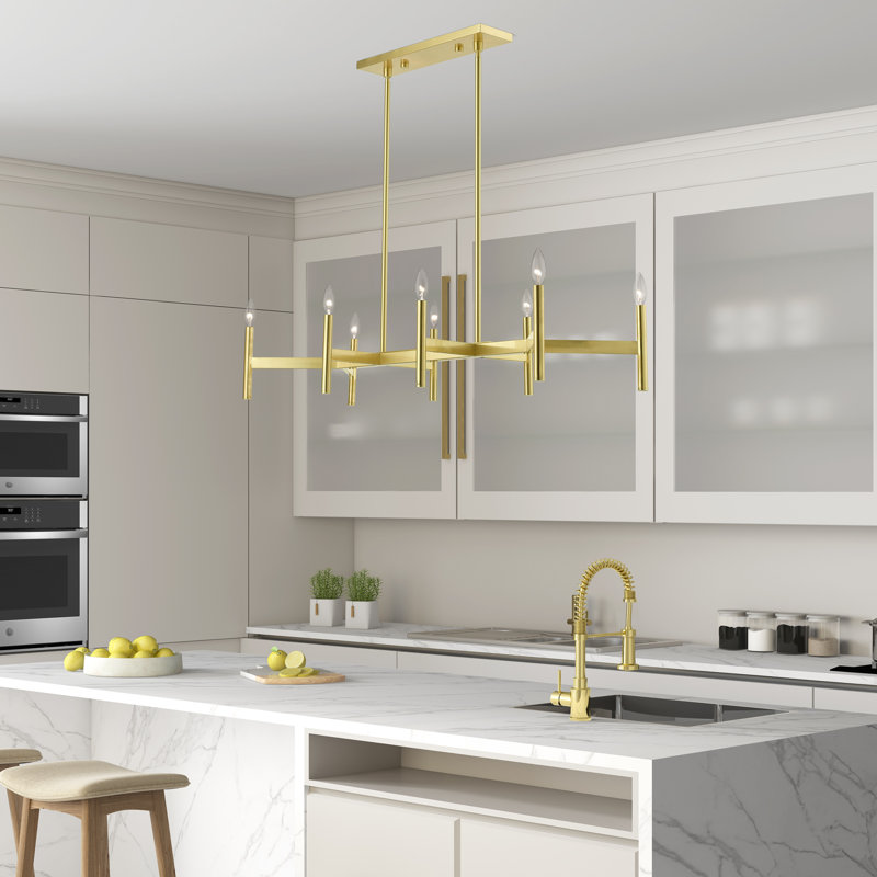 Martella 8-Light Chandelier, Laiton satiné
