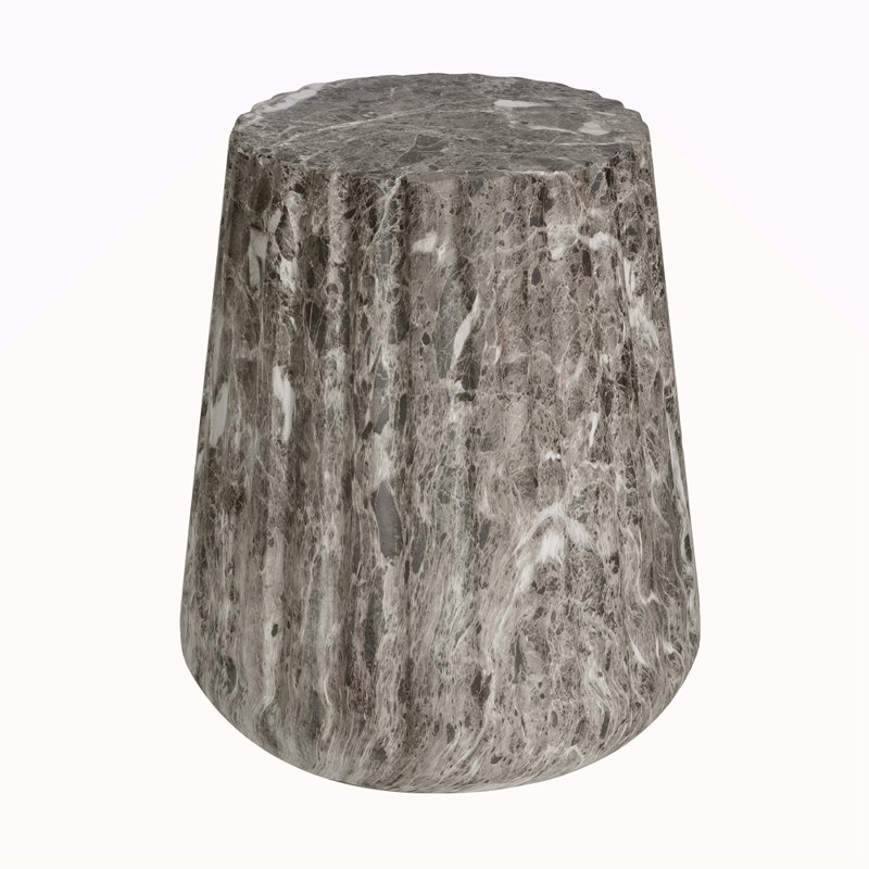 Table d'appoint d'extérieur sculptée Cleme, Brun