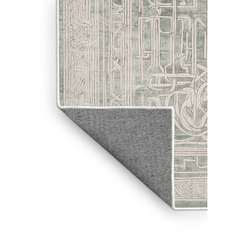 Machine Washable Beige Area Rug, Round 6'