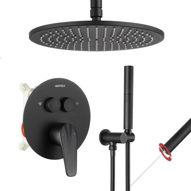 Pressure-Balanced (Temperature And Volume) Complete Shower System