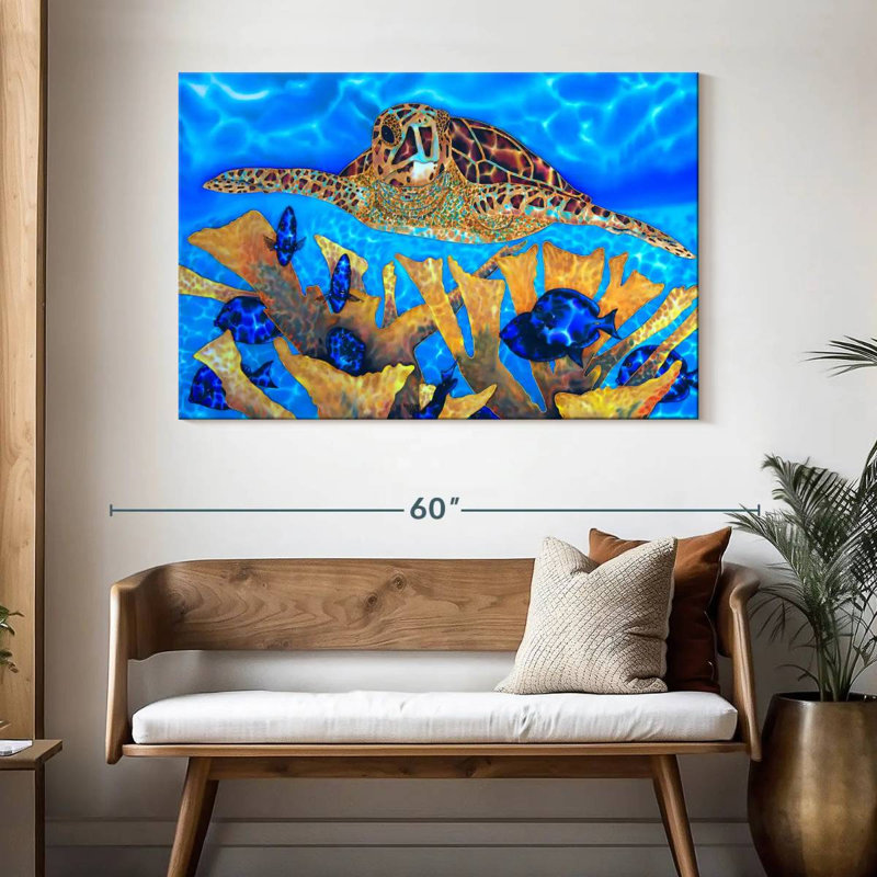 Brampt bleu et écorce, H 32 po x l 48 po