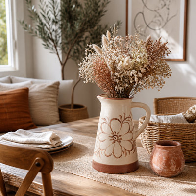 Vase contemporain en céramique de style pichet pour décoration de table d'entrée de maison