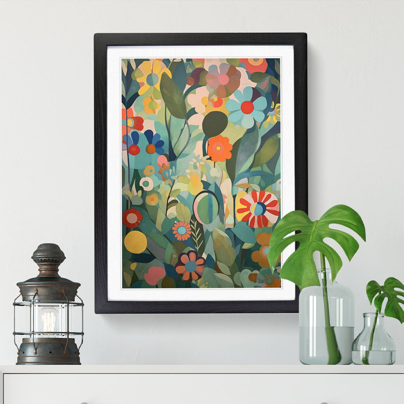 FRM-V0523-945X Flowers Orphism Design Vol.10 - Print, Black, 64cm H x 46cm W x 2cm D