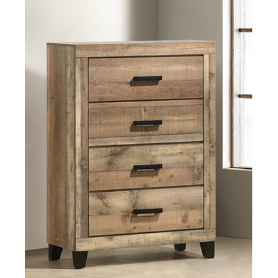 Farmhouse Dresser Chest in Weathered Brown Pine