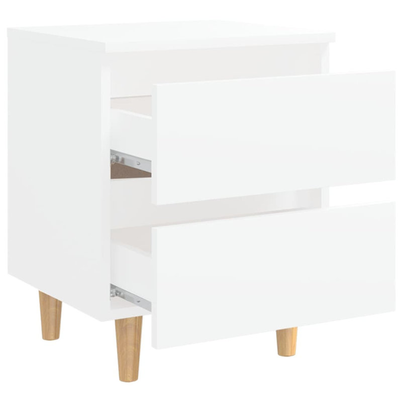 Liesl 40cm W Manufactured Wood Bedside Table, White
