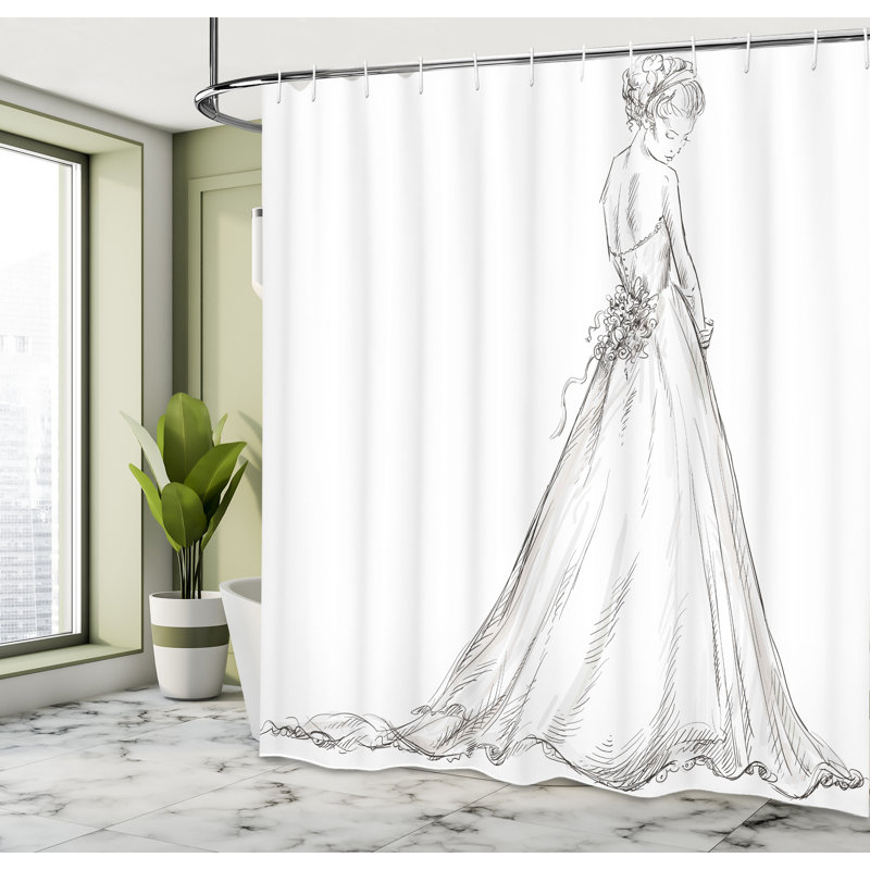 Shower Curtain with Hooks Included, 70" H x 69" W