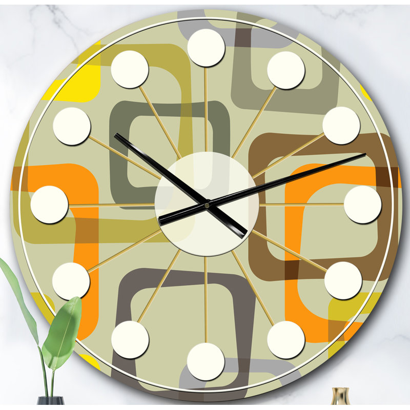 Horloge murale rétro Mid-Century, Surdimensionné